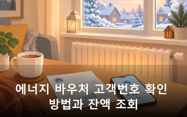 에너지 바우처 고객번호 확인 방법과 잔액 조회
